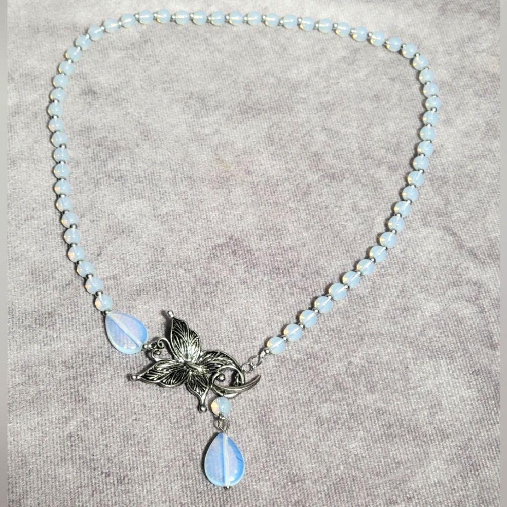 Opalite Beaded Butterfly 🦋 Necklace